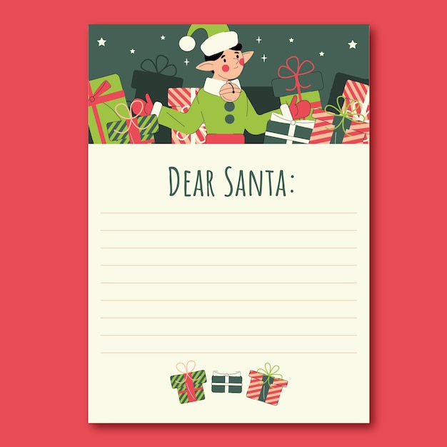 Free Vector hand drawn santa letter template