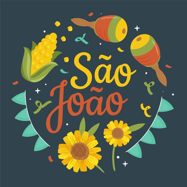 Hand drawn sao joao illustration