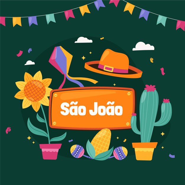 Hand drawn sao joao illustration