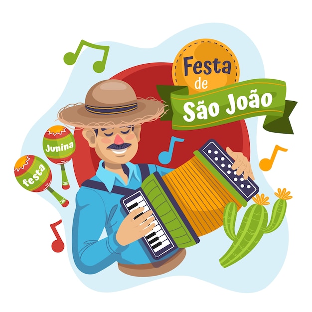 Hand drawn sao joao illustration