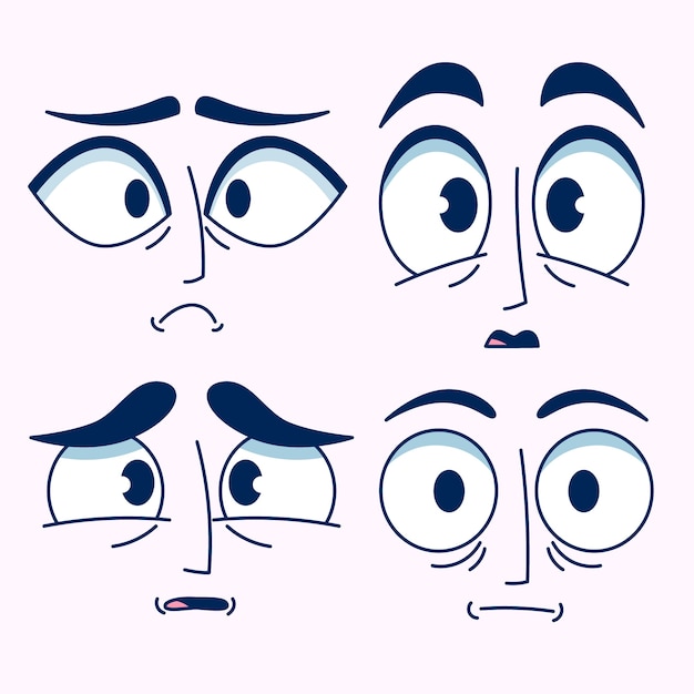 Free vector hand drawn scared eyes cartoon illustration