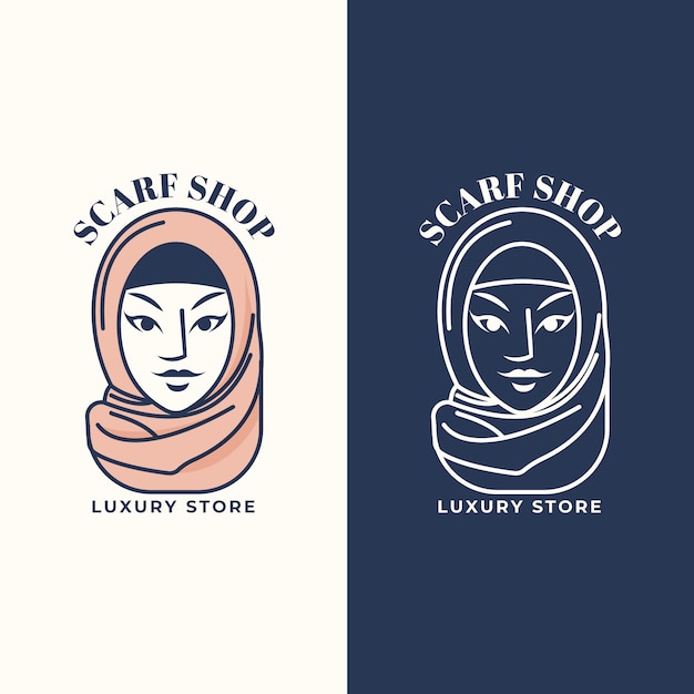 Hand drawn scarf design logo