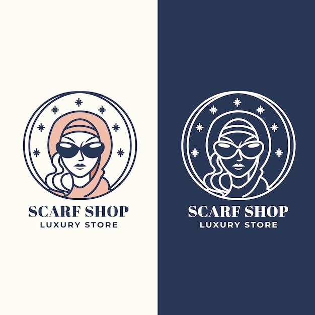 Free vector hand drawn scarf shop logo template