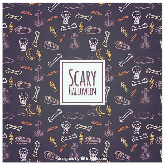 Free Vector hand drawn scary halloween background