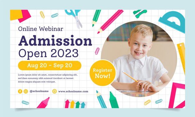 Hand drawn school admission webinar