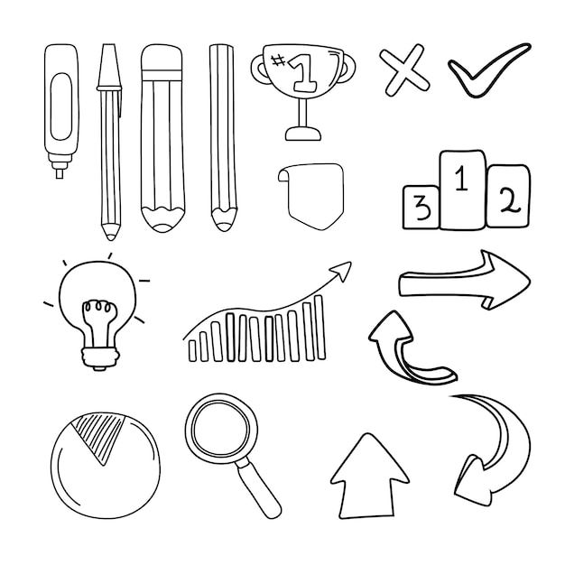 Hand drawn school infographic elements collection