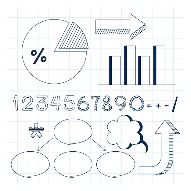 Free Vector hand drawn school infographic elements