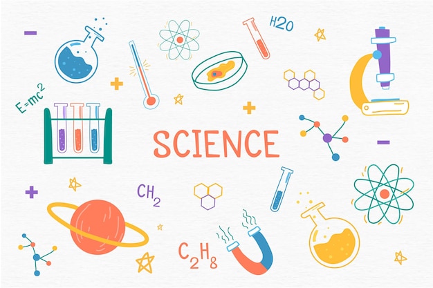 Hand-drawn science background theme