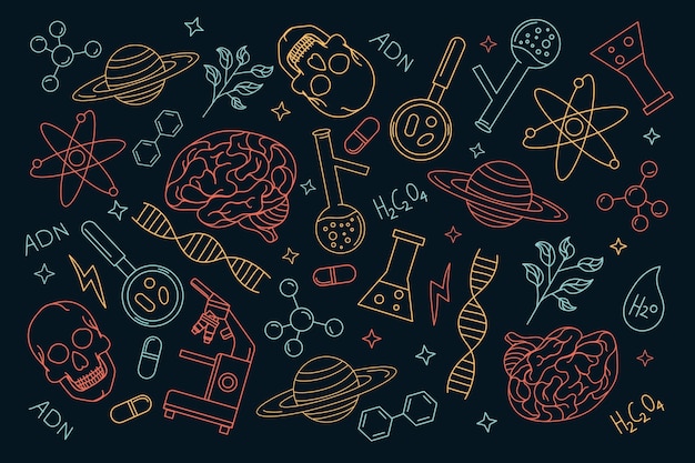 Hand drawn science background