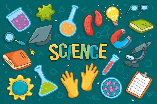 Hand drawn science education background