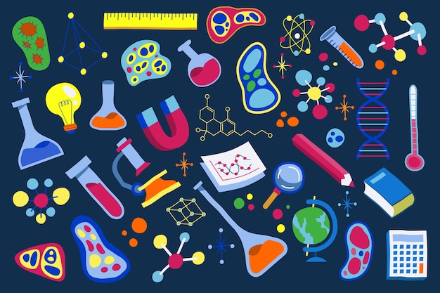 Hand-drawn science education background