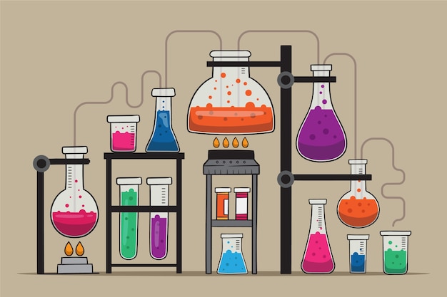 Free Vector hand drawn science lab