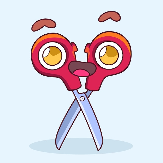 Free Vector hand drawn scissors cartoon illustration