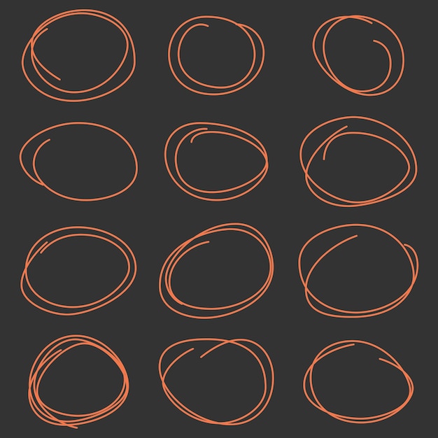 Free Vector hand drawn scribble circles template vector