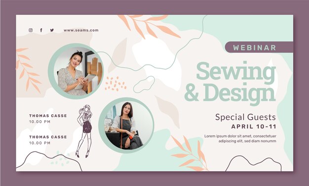 Hand drawn seamstress webinar