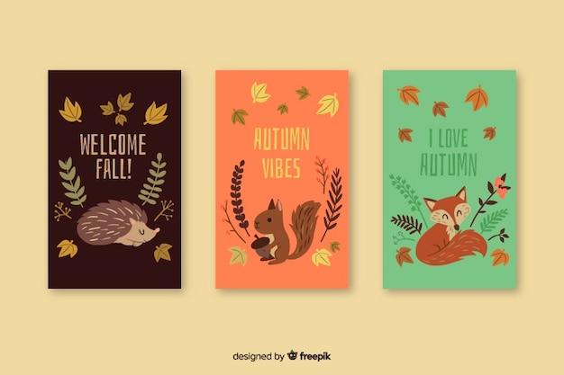 Hand drawn seasonal poster collection