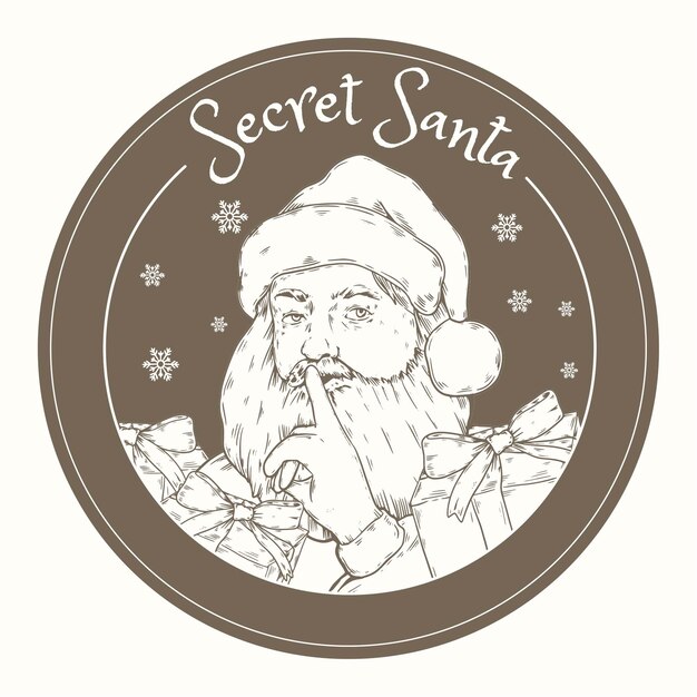 Hand drawn secret santa illustration