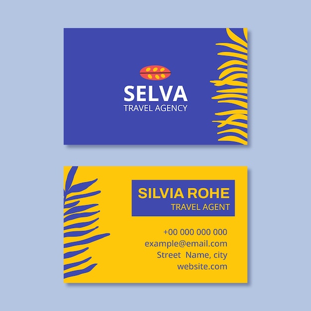 Hand-drawn selva travel agency business card