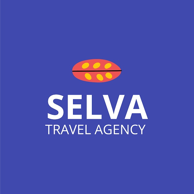 Hand-drawn selva travel agency logo template