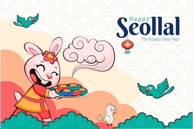 Free Vector hand drawn seollal background