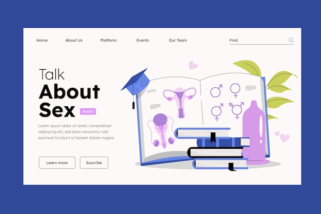 Free Vector hand drawn sex education landing page