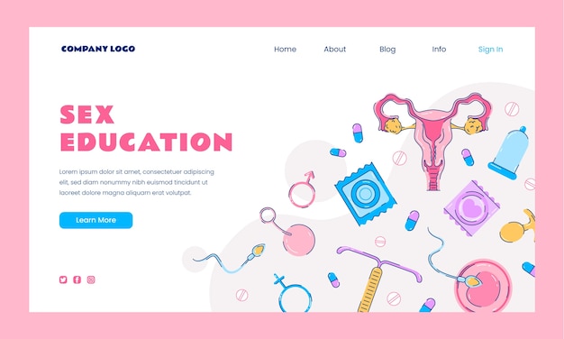 Free Vector hand drawn sex education landing page