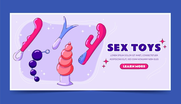 Free Vector hand drawn sex toys horizontal banner