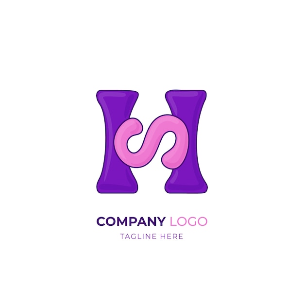 Hand drawn sh logo design template