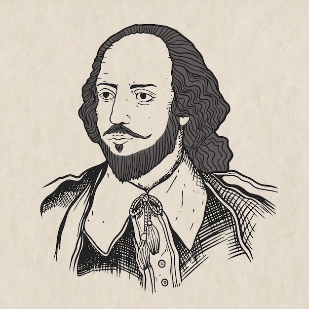 Hand drawn shakespeare illustration