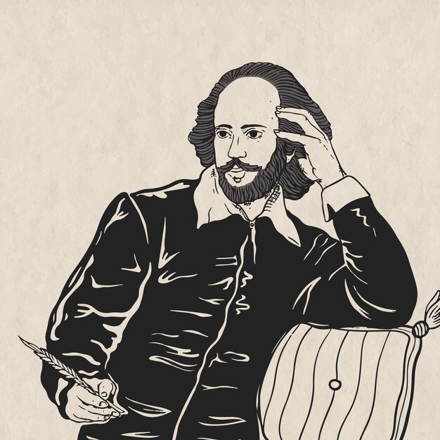 Hand drawn shakespeare illustration