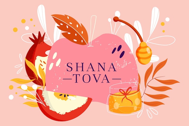 Hand drawn shana tova concept