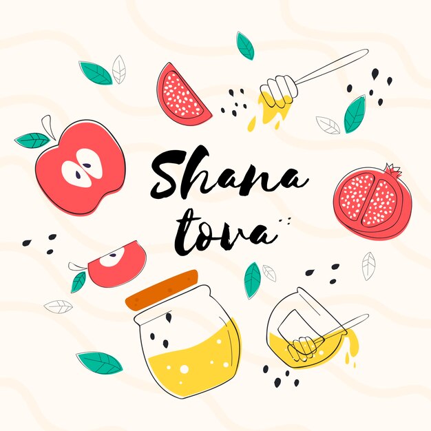 Hand drawn shana tova