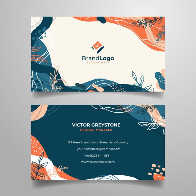 Hand drawn shapes business cards template