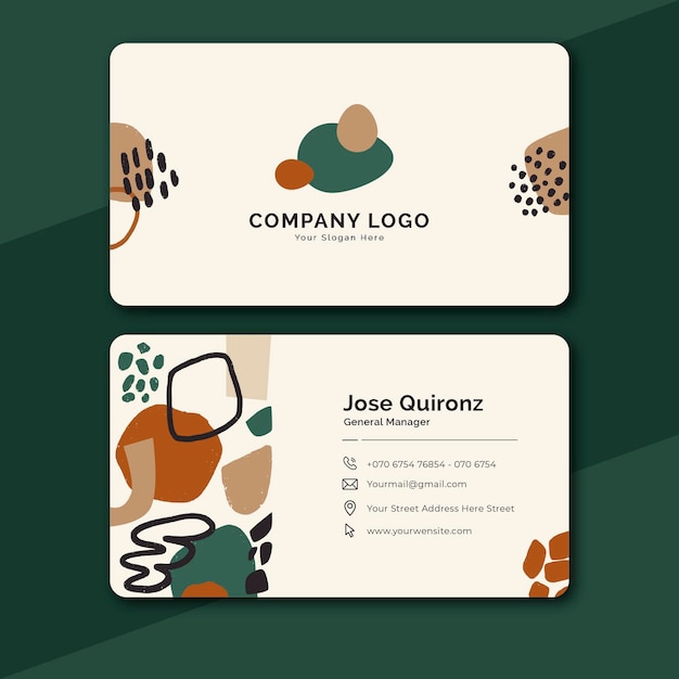 Hand drawn shapes business cards template