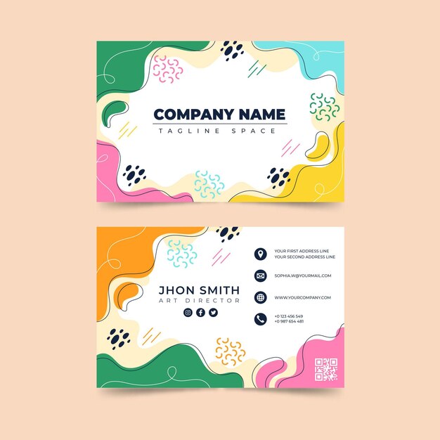 Hand drawn shapes business cards