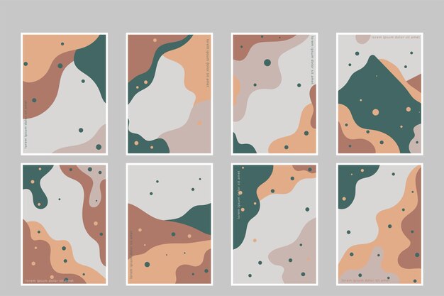 Hand drawn shapes covers set collection