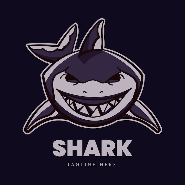 Free Vector hand drawn shark logo template