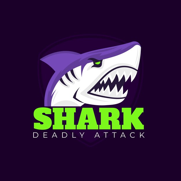 Hand drawn shark logo template