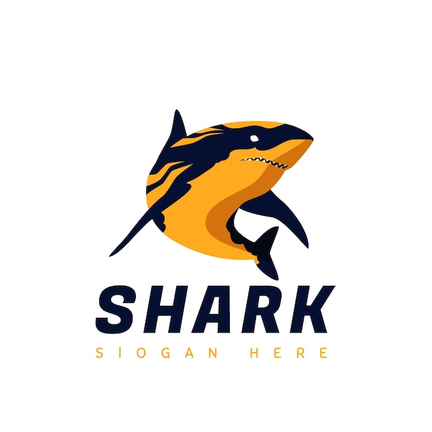 Hand drawn shark logo template