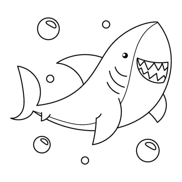 Free Vector hand drawn shark outline illustration