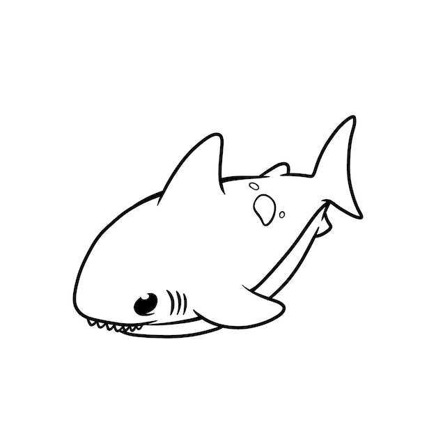 Free vector hand drawn shark outline illustration