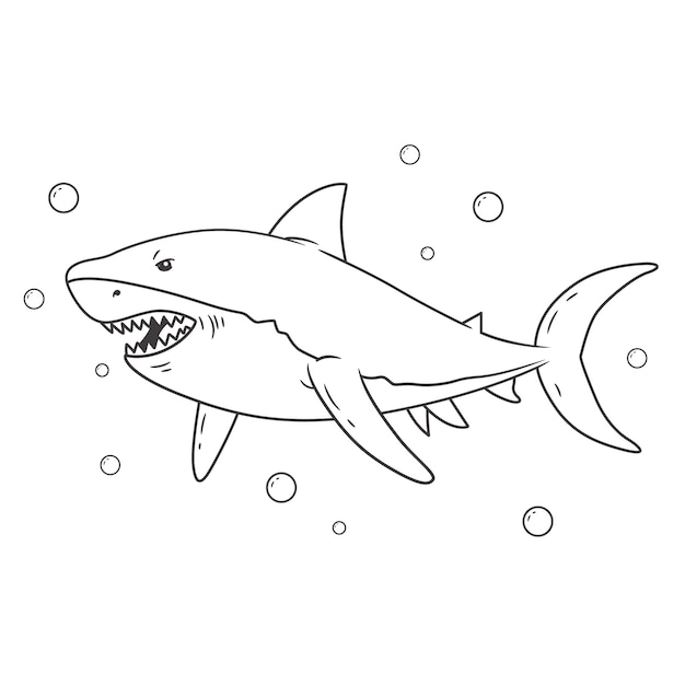 Hand drawn shark outline