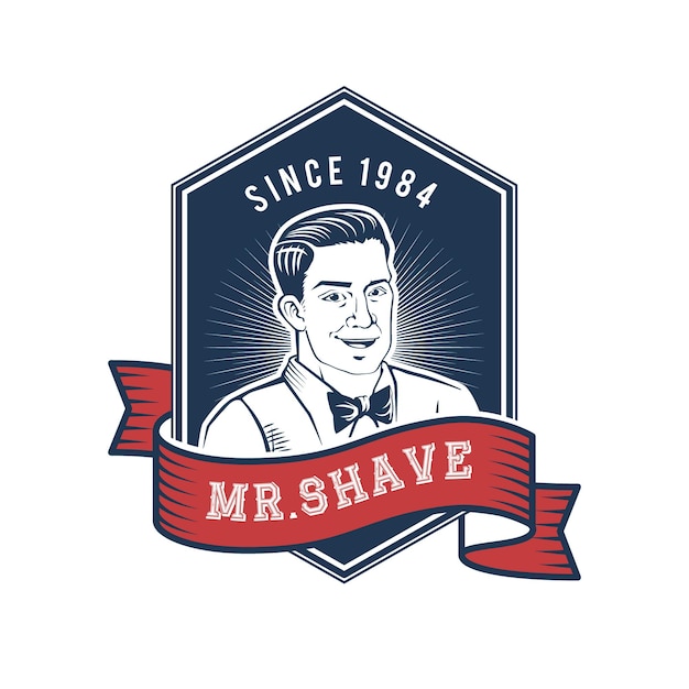 Hand drawn Shave men logo