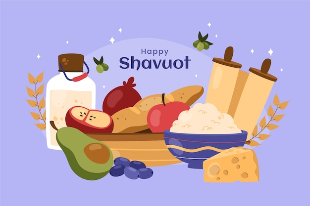 Free vector hand drawn shavuot background