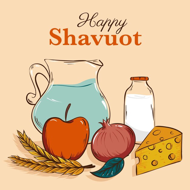 Free Vector hand drawn shavuot illustration