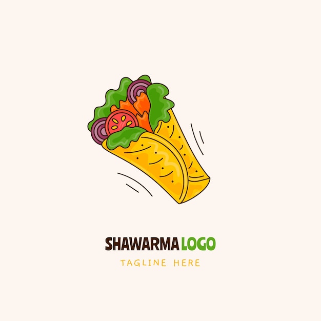 Free Vector hand drawn shawarma logo design