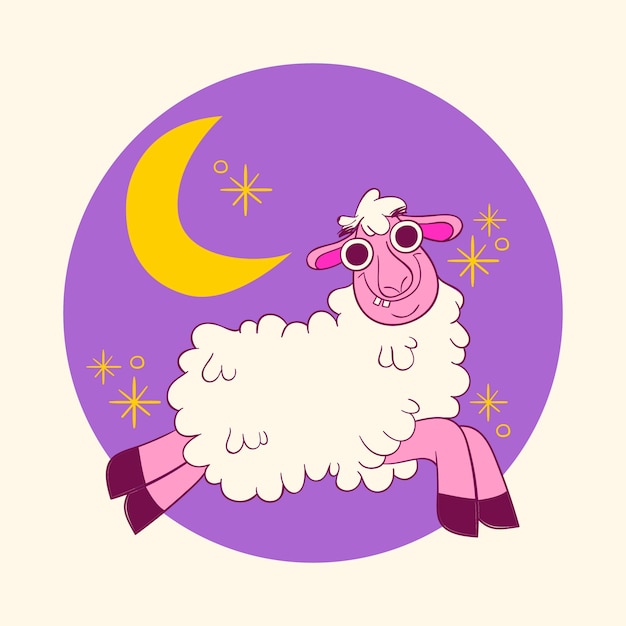 Free Vector hand drawn sheep cartoon illustration