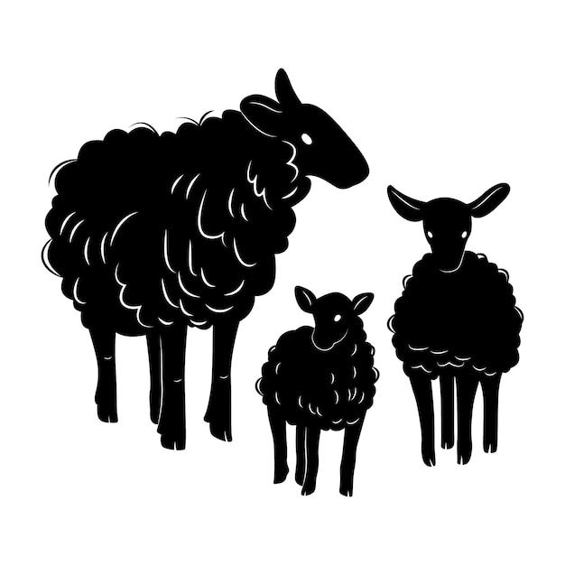 Free Vector hand drawn sheep silhouette