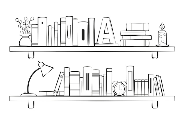 Free Vector hand drawn shelf illustration