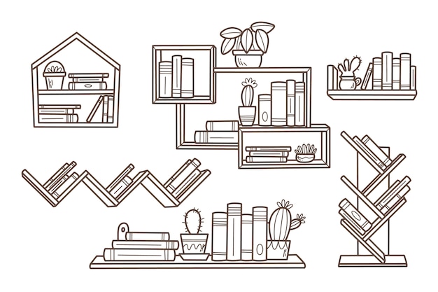 Hand drawn shelf outline illustration